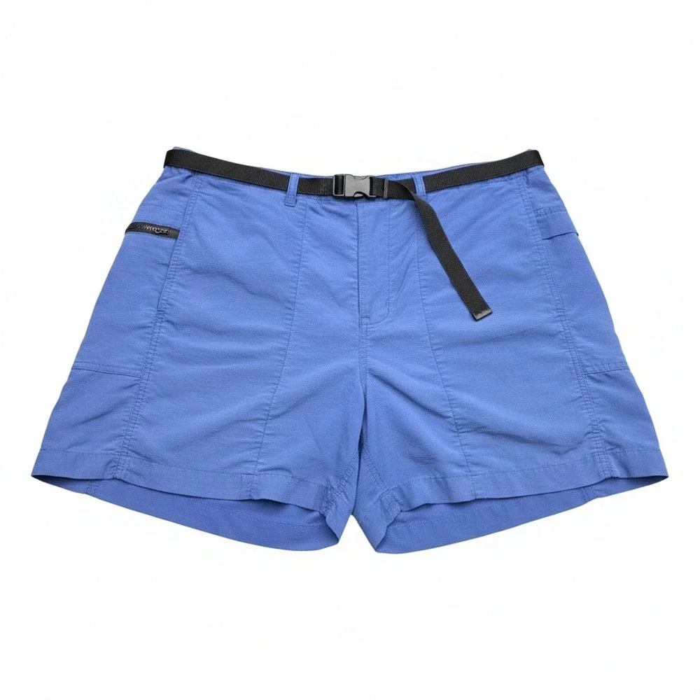The North Face Vintage Blue Belted Nylon Cargo Shorts Mens Large Gorpcore Hiking